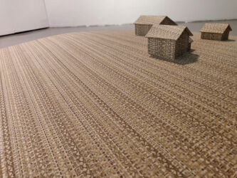 Idyll (detail), polyurethane, wood, acryl, wallpaper, 100cm x 100cm x 26cm, 2019