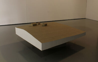 Idyll, polyurethane, wood, acryl, wallpaper, 100cm x 100cm x 26cm, 2019