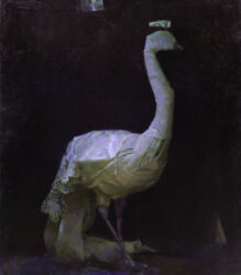 Asetelma (riikinkukko II), öljy kankaalle, 70cm x 61cm, 2021