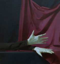 Asetelma (kädet), öljy kankaalle, 53cm x 50cm, 2020